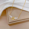 Titanium Steel Wing Cold Necklace With Geometric Pattern Electroplating For Female Cartoon Style