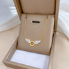 Titanium Steel Wing Cold Necklace With Geometric Pattern Electroplating For Female Cartoon Style