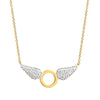 Titanium Steel Wing Cold Necklace With Geometric Pattern Electroplating For Female Cartoon Style