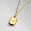 Titanium Steel Women's Ab Chain Necklace Set With Small Square Pendant And Geometric Style Gold Plated