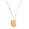 Titanium Steel Women's Ab Chain Necklace Set With Small Square Pendant And Geometric Style Gold Plated