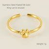 316L Stainless Steel Women's Airplane Ring With Geometric And Four Leaf Clover Pattern Electroplated Design