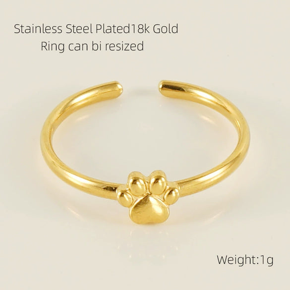 316L Stainless Steel Women's Airplane Ring With Geometric And Four Leaf Clover Pattern Electroplated Design