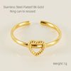 316L Stainless Steel Women's Airplane Ring With Geometric And Four Leaf Clover Pattern Electroplated Design