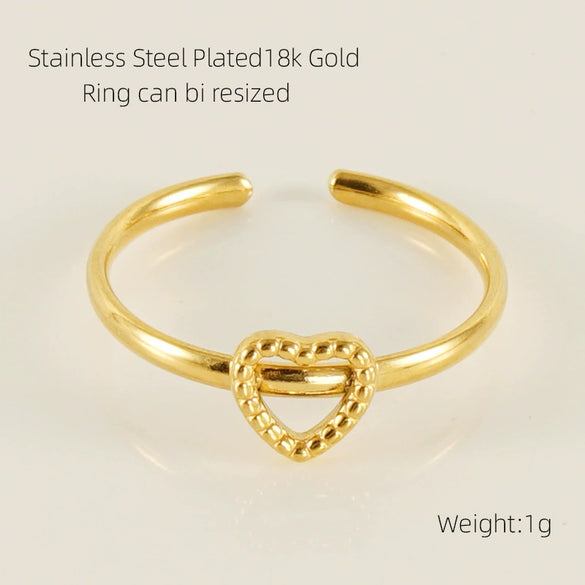 316L Stainless Steel Women's Airplane Ring With Geometric And Four Leaf Clover Pattern Electroplated Design
