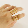 316L Stainless Steel Women's Airplane Ring With Geometric And Four Leaf Clover Pattern Electroplated Design