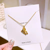 Titanium Steel Women's Animal Zodiac Diamondencrusted Pendant Necklace With Cross Chain
