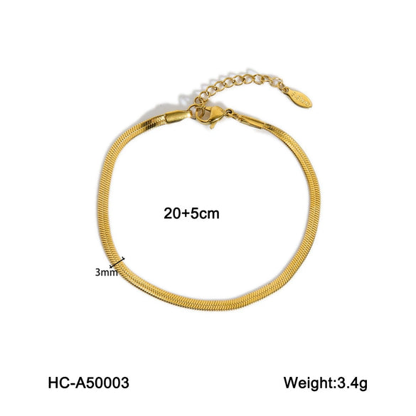 Titanium Steel Women's Anklet Geometric Blade Chain Light Luxury Allmatch