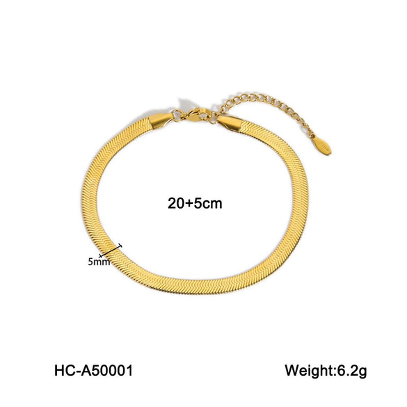 Titanium Steel Women's Anklet Geometric Blade Chain Light Luxury Allmatch