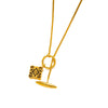 Titanium Steel Women's Bamboo Chain Necklace Geometric Gold Inlaid Retro Light Luxury Niche