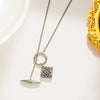 Titanium Steel Women's Bamboo Chain Necklace Geometric Gold Inlaid Retro Light Luxury Niche