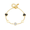Titanium Steel Women's Black And White Hollow Love Pattern Electroplated Bracelet