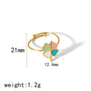 Titanium Steel Women's Bohemian Style Ring With Oil Dropping Design And Heart Flowers Animals Zodiac Patterns