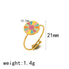 Titanium Steel Women's Bohemian Style Ring With Oil Dropping Design And Heart Flowers Animals Zodiac Patterns