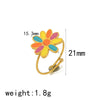 Titanium Steel Women's Bohemian Style Ring With Oil Dropping Design And Heart Flowers Animals Zodiac Patterns