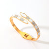 Titanium Steel Women's Bracelet Electroplating Full Diamond Highend Natural Design