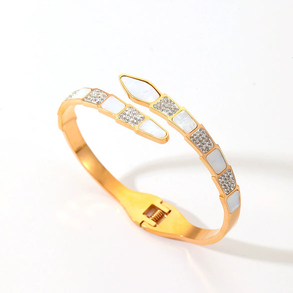 Titanium Steel Women's Bracelet Electroplating Full Diamond Highend Natural Design