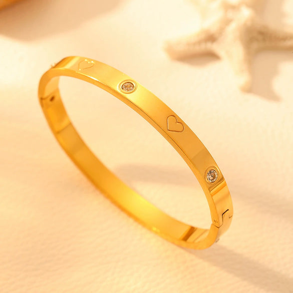 Titanium Steel Women's Bracelet Electroplating Full Diamond Highend Natural Design