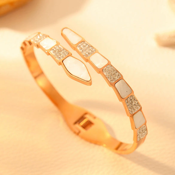 Titanium Steel Women's Bracelet Electroplating Full Diamond Highend Natural Design
