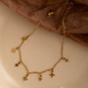 Titanium Steel Women's Bracelet With Copper Flower Pendant And O Word Chain Electroplated Simple Style
