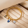 Titanium Steel Women's Bracelet With Devil's Eye And Heart Shape Design Electroplated