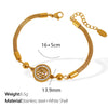 316L Stainless Steel Women's Bracelet With Gold Wire Weaving And Geometric Style