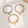 Titanium Steel Women's Bracelet With Rhombus Pattern And Electroplating Treatment