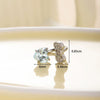 Titanium Steel Women's C Shaped Horseshoe Ring Style Earrings With Inlaid Zircon Bow And Heart Pattern