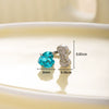 Titanium Steel Women's C Shaped Horseshoe Ring Style Earrings With Inlaid Zircon Bow And Heart Pattern