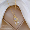 Titanium Steel Women's Cartoon Geometric Diamond Necklace With Copper Pendant