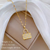 Titanium Steel Women's Cartoon Geometric Diamond Necklace With Copper Pendant