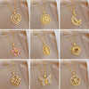 Titanium Steel Women's Cartoon Geometric Diamond Necklace With Copper Pendant