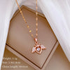 Titanium Steel Women's Cartoon Geometric Diamond Necklace With Copper Pendant