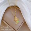 Titanium Steel Women's Cartoon Geometric Diamond Necklace With Copper Pendant