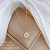 Titanium Steel Women's Cartoon Geometric Diamond Necklace With Copper Pendant