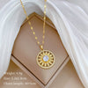 Titanium Steel Women's Cartoon Geometric Diamond Necklace With Copper Pendant