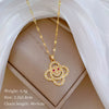 Titanium Steel Women's Cartoon Geometric Diamond Necklace With Copper Pendant