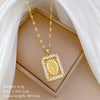 Titanium Steel Women's Cartoon Geometric Diamond Necklace With Copper Pendant