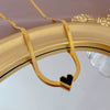 Titanium Steel Women's Cartoon Geometric Love Chain Doublesided Furnace Real Gold Plated Necklace