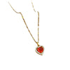 Titanium Steel Women's Cartoon Geometric Microinlaid Real Gold Necklace Accessories