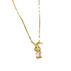 Titanium Steel Women's Cartoon Geometric Rabbit Necklace Inlaid With Real Gold And Full Of Zirconium