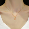 Titanium Steel Women's Cartoon Geometric Rabbit Necklace Inlaid With Real Gold And Full Of Zirconium