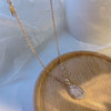 Titanium Steel Women's Cat's Eye Tulip Pendant Necklace With Flower Pattern And Electroplating Treatment