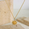 316L Stainless Steel Women's Clavicle Chain With Geometric Small Sun Pendant Electroplated Light Luxury Style
