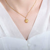 316L Stainless Steel Women's Clavicle Chain With Geometric Small Sun Pendant Electroplated Light Luxury Style