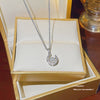 Titanium Steel Women's Cross Chain Necklace With Copper Microinlay Moon Pendant And Geometric Design Inlaid Zircon