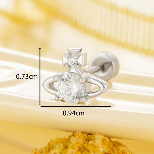 Titanium Steel Women's Earring With Geometric Pattern And Electroplating Process