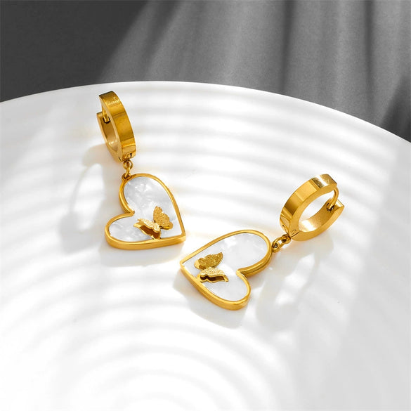 Titanium Steel Women's Earrings Cartoon Style Geometric Pattern Vacuum Electroplated In Furnace