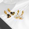 Titanium Steel Women's Earrings Cartoon Style Geometric Pattern Vacuum Electroplated In Furnace
