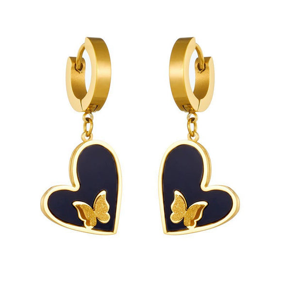 Titanium Steel Women's Earrings Cartoon Style Geometric Pattern Vacuum Electroplated In Furnace